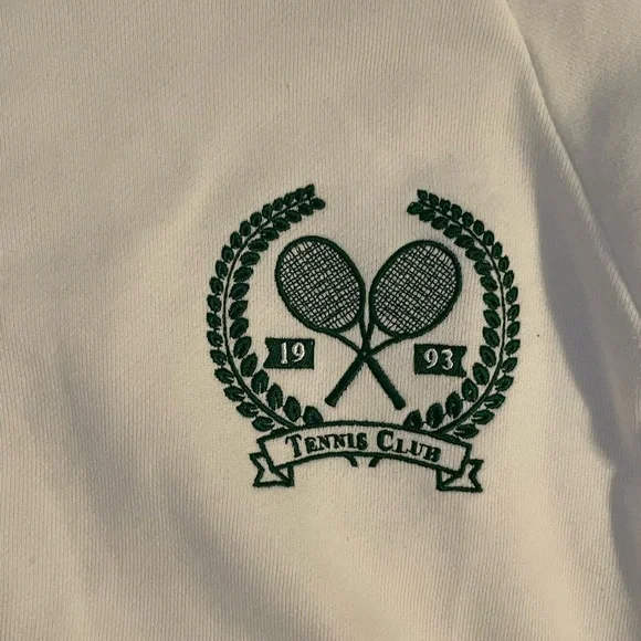 Fashion Nova White and Hunter Green Tennis Club Style Tracksuit - Picture 4 of 7